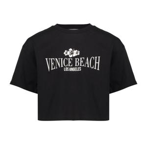 Geisha zomer t-shirt meisjes - cropped venice beach - zwart / off wit