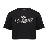 Geisha zomer t-shirt meisjes - cropped venice beach - zwart / off wit