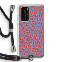 Leopard blue: Huawei P40 Transparant Hoesje met koord