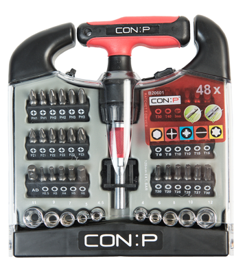 CON:P Mini T-Dopsleutelset 48Delig - B20601