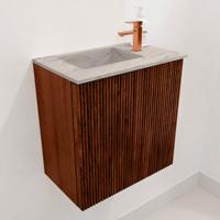 Toiletmeubel Mondiaz Joya Dlux | 40 cm | Meubelkleur Ruby | Faye wastafel Glace Wasbak Links | 1 kraangat