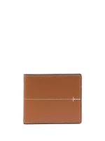 Tod's portefeuille en cuir à détails de coutures - Marron
