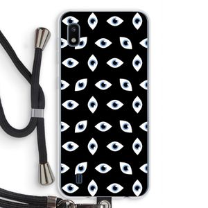 Eyes pattern: Samsung Galaxy A10 Transparant Hoesje met koord