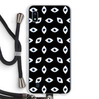 Eyes pattern: Samsung Galaxy A10 Transparant Hoesje met koord