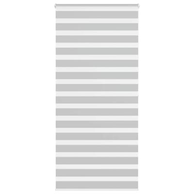 VidaXL Zebra rolgordijn 110x200 cm stofbreedte 105,9 cm lichtgrijs