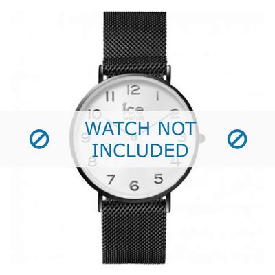 Horlogeband Ice Watch 012699 / 012698 / 012771 Staal Zwart 20mm