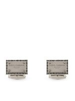 Dolce & Gabbana logo-engraved rectangle-shape cufflinks - Argent - thumbnail