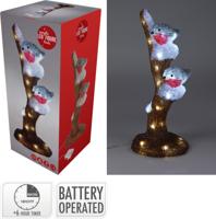 Vogels op tak met led 41 cm kerstversiering - Nampook
