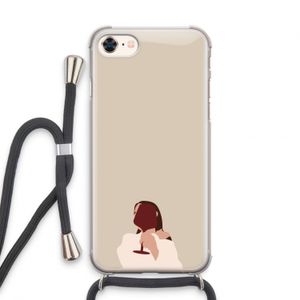 I drink wine: iPhone 7 Transparant Hoesje met koord