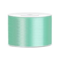 Partydeco Cadeaulint - mintgroen - 5 cm x 25 meter - satijn - sierlint - inpakken - decoratie