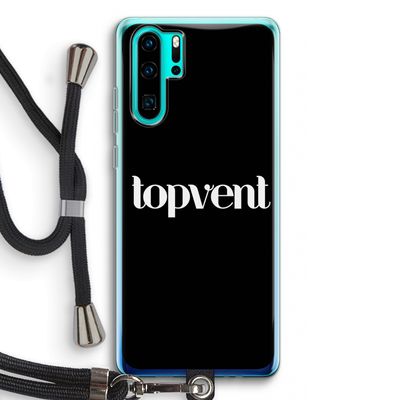 Topvent Zwart: Huawei P30 Pro Transparant Hoesje met koord