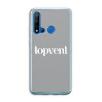 Topvent Grijs Wit: Huawei P20 Lite (2019) Transparant Hoesje