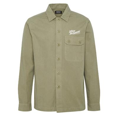 Heren Overshirt Morand Garment Dyed Bleached Olive