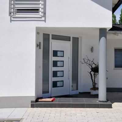 Voordeur 100x210 cm aluminium en PVC wit