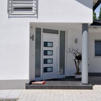 Voordeur 100x210 cm aluminium en PVC wit