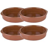 4x Ovenschalen/tapasschalen terracotta 20 cm van aardewerk