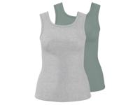 esmara Set van 2 dames tops (groen/grijs, S (36/38))