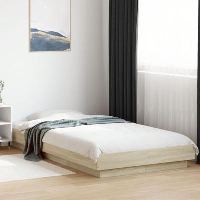 Bedframe met LED-verlichting sonoma eikenkleurig 100x200 cm