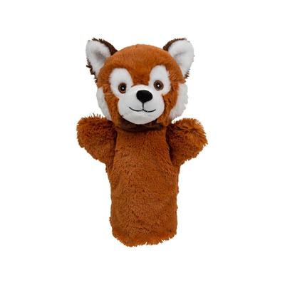Pluche poppenkast handpop rode panda knuffel - 24 cm