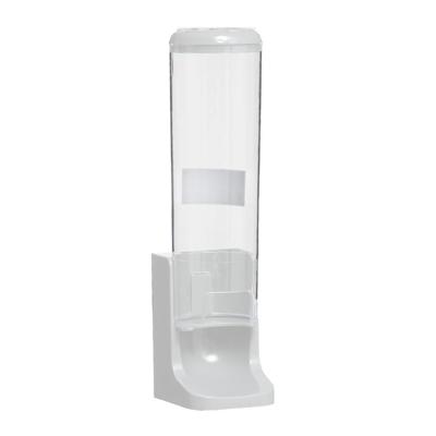 Make up watjes/watten schijfjes houder - dispenser - 26 cm - kunststof - wit - voor 80 watjes
