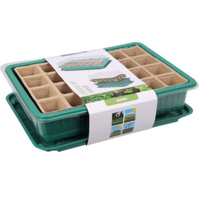 Pro Garden Stekpotje / kweekpot in kweekbak - 5x stuks - 27 x 20 x 11 cm - turfpotjes