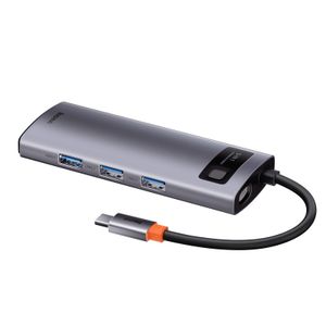 Hub 5in1 Baseus Metal Gleam Series CAHUB-CX0G, USB-C naar 3x USB 3.0 + HDMI + USB-C PD