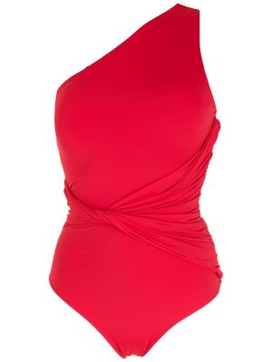Brigitte maillot de bain à design asymétrique à une épaule - Rouge