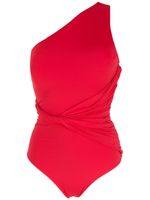 Brigitte maillot de bain à design asymétrique à une épaule - Rouge - thumbnail