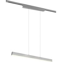 LED Railverlichting - Hanglamp - Trion Dual Parola Up and Down - 2 Fase - 29W - Warm Wit 3000K - Dimbaar - Rechthoek - Mat Nikkel - Aluminium LED Railverlichting - Hanglamp - Trion Dual Parola Up and Down - 2 Fase - 29W - Warm Wit 3000K - Dimbaar - Rechthoek - Mat Nikkel - Aluminium