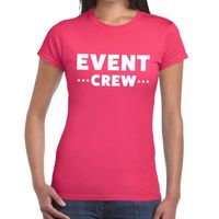 Event crew / personeel tekst t-shirt roze dames - thumbnail