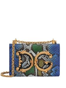 Dolce & Gabbana sac à bandoulière à effet peau de python - Bleu