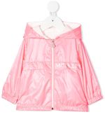 Moncler Enfant veste à logo imprimé - Rose