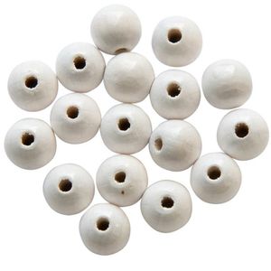 115x witte houten kralen 6 mm   -