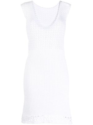 Prada Pre-Owned robe en crochet à effet brodé - Blanc