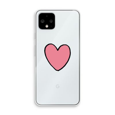 Hartje: Pixel 4 Transparant Hoesje