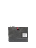 Thom Browne pochette zippée en serge - Gris