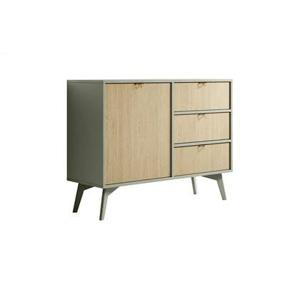 Meubella Dressoir Essence - Groen - Licht eiken - 106 cm