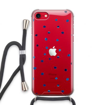 Blauwe stippen: iPhone SE 2020 Transparant Hoesje met koord