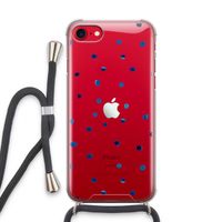 Blauwe stippen: iPhone SE 2020 Transparant Hoesje met koord