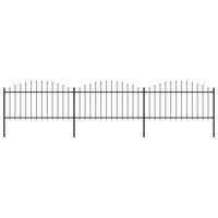 Tuinhek met speren bovenkant (1,25-1,5)x5,1 m staal zwart