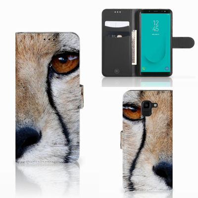 Samsung Galaxy J6 2018 | Telefoonhoesje | Met pasjeshouder | Cheetah