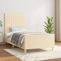 Bedframe zonder matras 80x200 cm stof crèmekleurig