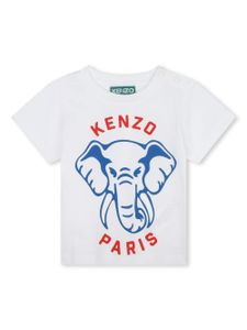 Kenzo Kids t-shirt en coton biologique à logo imprimé - Blanc