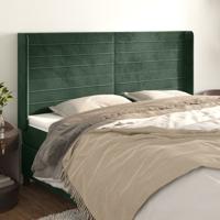 Hoofdbord met randen 163x16x118/128 cm fluweel donkergroen Hoofdbord met randen 163x16x118/128 cm fluweel donkergroen