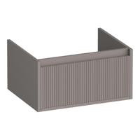 Brauer Hope Wavy - Onderkast - 60 cm - met 1 Softclose Lade Greeploos en 1 Sifon Uitsparing - Mat Taupe