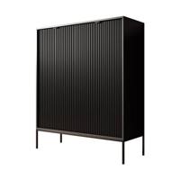 Meubella Dressoir Navil - Zwart - 104 cm - Hoog - thumbnail