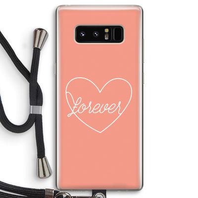 Forever heart: Samsung Galaxy Note 8 Transparant Hoesje met koord
