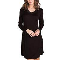 Lady Avenue Silk Jersey Nightgown With Long Sleeve - thumbnail