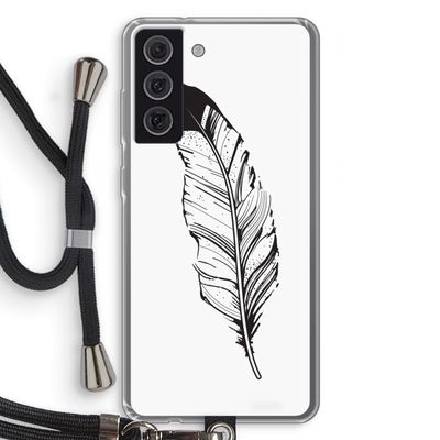 Pluim: Samsung Galaxy S21 FE Transparant Hoesje met koord