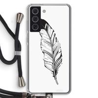 Pluim: Samsung Galaxy S21 FE Transparant Hoesje met koord